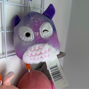 Galaxy Owl Solina Squishmallows Clip Keychain Purple Fluffy Bird